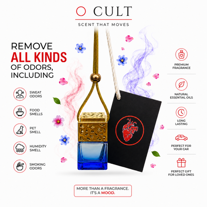 OCULT Ocean Blue Luxury car perfume | Long Lasting Car Fragrance | (Last Upto 90 Days) Toxin-Free Oil,10 ml.