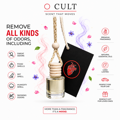 O CULT Blue Seduction Premium Car Fragrance, Hanging Air Freshener, Oil, 10ml, Lasts up to 90 Days, Unisex Scent
