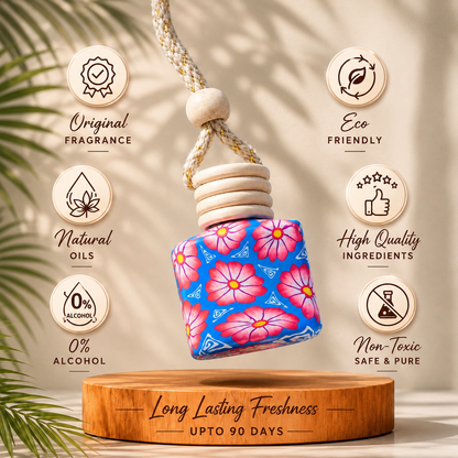 OCULT Aqua Bloom Car perfume , Long- lasting, Hanging Diffuser with Secret Message Tag, Fresh Aquatic Scent (Last upto 90 Days) In-10ml.