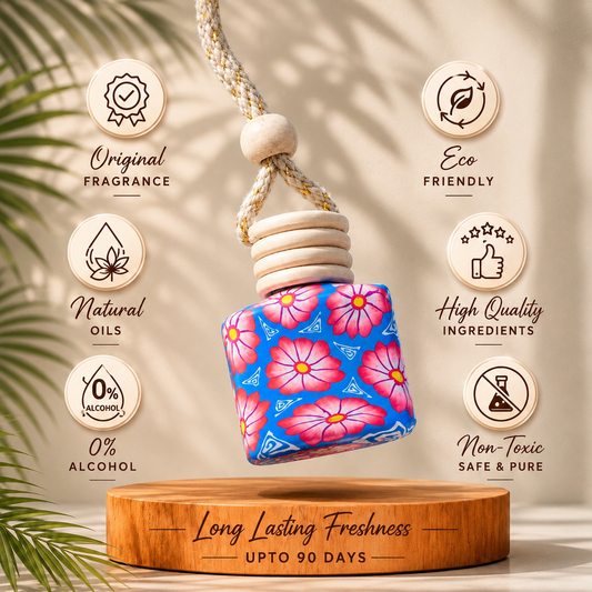 OCULT Aqua Bloom Car perfume , Long- lasting, Hanging Diffuser with Secret Message Tag, Fresh Aquatic Scent (Last upto 90 Days) In-10ml.