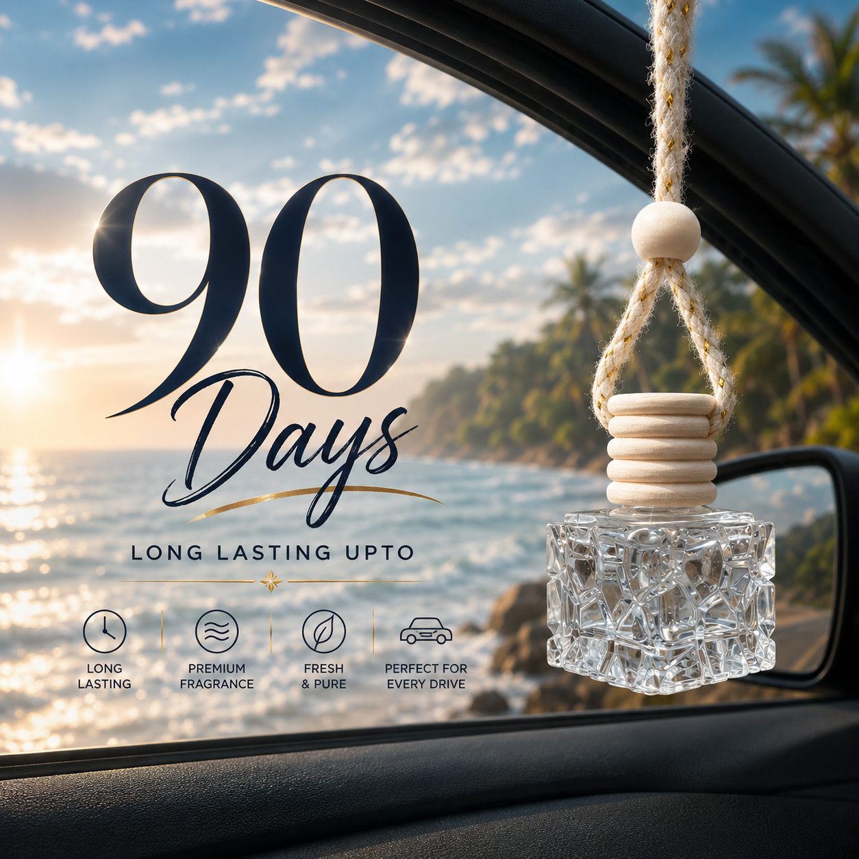 O CULT Mystic Amber Premium Car Fragrance, Hanging Air Freshener, Oil Form, Long Lasting up to 90 Days, Comes with Secret Message Tag,10ml