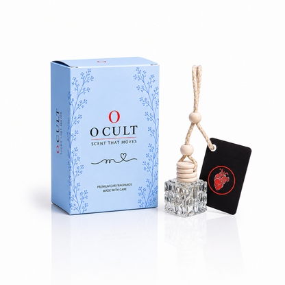 O CULT Mystic Amber Premium Car Fragrance, Hanging Air Freshener, Oil Form, Long Lasting up to 90 Days, Comes with Secret Message Tag,10ml